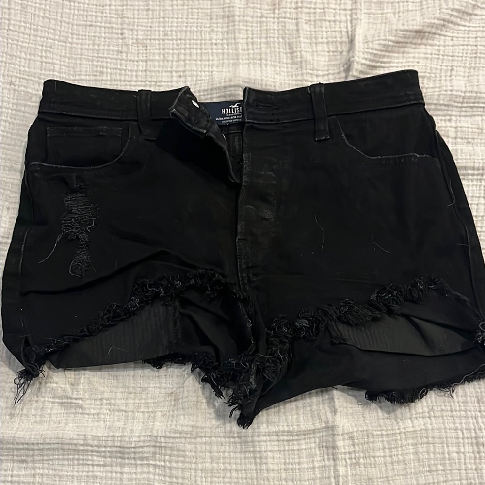 Hollister Women's Black Denim Shorts